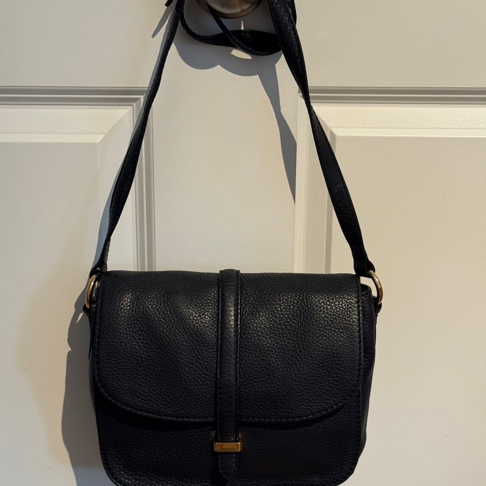 Gross grain Leather Crossbody Bag